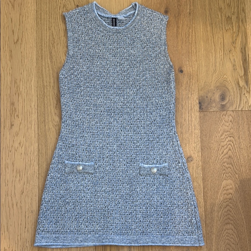 H&M Blue-Gray Sleeveless Mini Dress